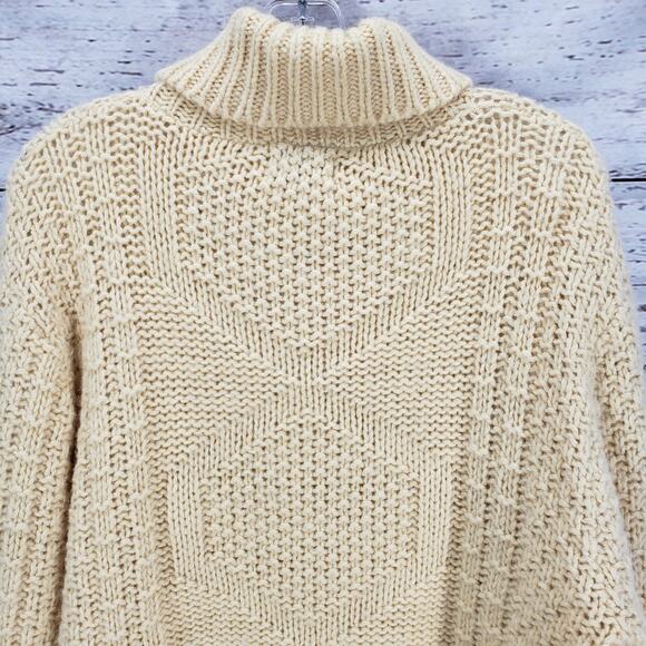 Wool Kodel by Campus Vintage Cream Wool blend Knit Sweater Size Medium - Picture 13 of 14